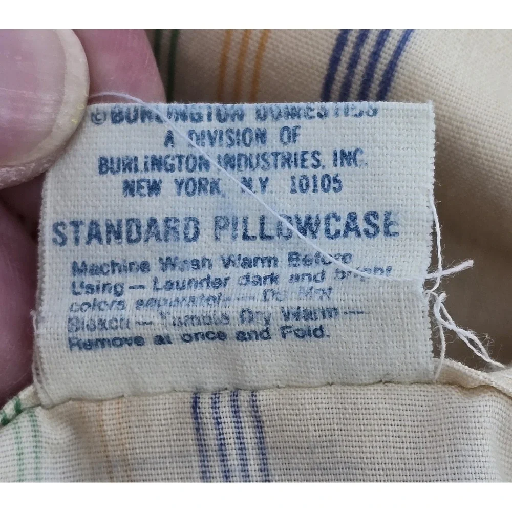 Vtg‎ Burlington Plaid Print Full Double Sheet Set 4 Piece Multicolor EUC Sewing